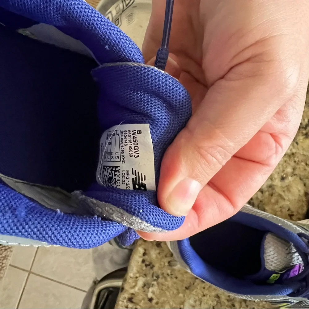 New Balance Gray and Blue Athletic Running Shoes